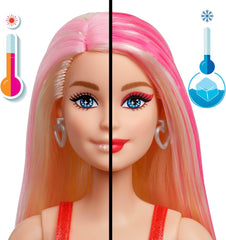 Păpușă Barbie Party fără cutie și accesorii, seria Glam Party cu 10 surprize, inclusiv o păpușă roșie strălucitoare cu efect de schimbare a culorii, JFY68
