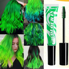 Teinture capillaire temporaire verte - 14 ml de teinture capillaire à la craie pour cheveux, bâton de teinture capillaire verte lavable, craie capillaire de couleur instantanée, teinture capillaire à la craie de carnaval pour Noël, Halloween, carnaval, teinture capillaire cosplay Naty Shop