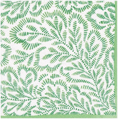 Serviettes en papier avec imprimé en bloc, motif feuilles, vert, 20 pièces par paquet