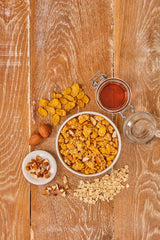 Dr. Oetker Vitalis Crunchy Flakes : Muesli croquant avec corn flakes et morceaux d'amandes, paquet de 5 (5 x 600g)