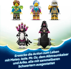 LEGO DREAMZzz 2in1 Tigerhai-Fahrzeug - Spielzeug verwandelbar in Piratenschiff mit Kanone - inkl. 5 Minifiguren und 2 sammelbaren Schatz-Kreaturen - Geschenk für Jungen ab 9 Jahren - 71515