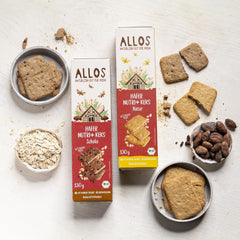 Biscuits à l'avoine et au chocolat bio Allos | Biscuit croquant au chocolat et à l'avoine entière | Sucrer au miel 6 x 130g
