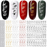 6 Blatt Nagelsticker Alte Alphabetzahlen Nagelaufkleber Selbstklebend Alte Briefe Nail Art Sticker Dekoration Nageldesign Zubehör