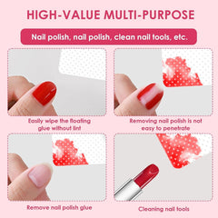 330 pièces Fusselfrei Nägel Wattepads, Fusselfreie Nageltücher, Nagel Wischtücher Wattepads, Nagelleck Entfernen Für Cleaner Gelnägel Nail Wipes Pads (Blanc)