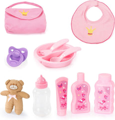 Bayer Design 94694AG 94694AA, poupée fonctionnelle, poupée interactive Piccolina Magic Eyes, bouge la bouche, cligne et ferme les yeux, parle, violet, 46 cm