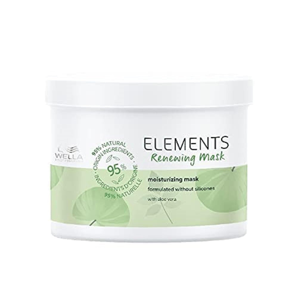 Wella Professionals Elements - soin naturel pour cheveux secs, abîmés et cuir chevelu sensible - revitalisant sans rinçage, masque et spray aux antioxydants et à l'essence d'olive Masque capillaire Naty Shop Masque capillaire 500 ml