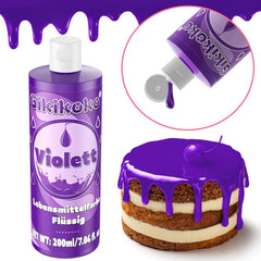 Colorant alimentaire - Gikikoko 200 ml colorant alimentaire liquide, très concentré, colorant alimentaire pour pâtisserie, macarons, gâteaux, gelée, fondant, biscuits, slime DIY (violet)