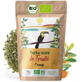 ORIGEENS BIO YERBA MATE cu portocale 200 G - Ceaiul fructat I Ceai organic Yerba Mate neprăjit, fără tulpini și praf I Băutură energizantă și detoxifiantă