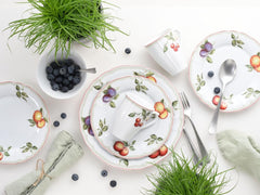 CreaTable, 16999, série Flora ORCHARD, service de table 16 pièces pour 4 personnes, service combiné en porcelaine, passe au lave-vaisselle et au micro-ondes, fabriqué en Europe