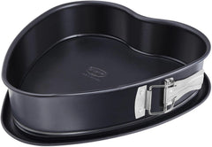 Tavă de tort Dr. Oetker în formă de inimă cu fund antiaderent, 25 cm, tavă de tort cu fund plat, tavă de copt în formă de inimă și antiaderentă din oțel cu strat antiaderent, cantitate: 1 bucată, 1479 negru