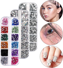 4600 pièces de strass pour ongles, Nagel Glitzersteine 3 Verschiedene Stil Flache Nail Gems Nägel Steine Klein Nagel Steinchen Mit Pinzette et Strass Picker Dotting Pen pour ongles/vêtements/artisanat