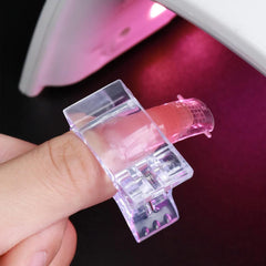 Clips à ongles, clips de manucure, clips à ongles transparents, clips en polygel transparents, extensions d'ongles à construction rapide, assistant de gel, 10 pièces