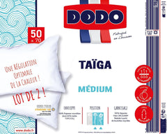Oreiller DODO 2 pièces, 50 X 70 cm, Confort moyen, Oreiller synthétique Taïga, Toucher ultra doux et respirant, Lavable en machine à 40 °C Oreillers standards Naty Shop