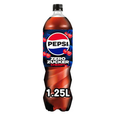 Pepsi Zero Sugar Cherry, Boisson gazeuse sans sucre, cola caféiné au goût de cerise en bouteille, coffret 6 x 1,25 litres Naty Shop