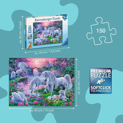 Puzzle Ravensburger pour enfants - 10021 Einhörörner Im Abendrot - Puzzle fantastique pour les enfants à partir de 7 ans, avec 150 pièces au format XXL Puzzle Naty Shop