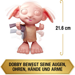 Wizarding World Harry Potter - Interaktiver Dobby Hauself Puppe mit über 30 Geräuschen, Sätzen und Bewegungen, Deutsch-Italienisch, Spielzeug für Kinder ab 6 Jahren, Fanartikel