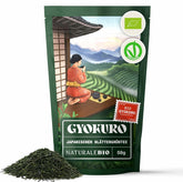 Naturalebio Ceai verde japonez Gyokuro. 50G Ceai organic. Natural și pur. Produs de calitate original din Japonia. Plăcere organică de înaltă calitate, cultivat tradițional pentru un gust optim.