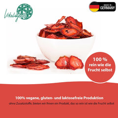 '- 150 g Fraises lyophilisées 100% naturelles et pures - Fraises séchées tranchées - Fruits secs lyophilisés sans sucre ajouté - Chips de fraises non sucrées Produits déshydratés Naty Shop