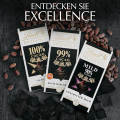 Lindt EXCELLENCE 99% Kakao - Edelbitter-Chocolat | 50 G Tafel | Chocolat amer extra kräftige | Intensificateur Kakao-Geschmack | Chocolat noir | Chocolat végétalien | Schokoladengeschenk Naty Boutique