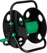 Rolă de furtun Relaxdays, înfășurare furtun de apă goală, pentru furtun de grădină de 30 m 1/2", înălțime-lățime 39 x 43 x 30 cm, negru-verde