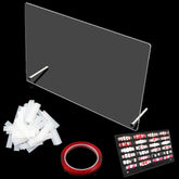 Panneau d'affichage d'ongles en verre acrylique avec bandes d'affichage et nano-adhésif, affichage de pointe d'ongle, carte de couleur transparente pour Nail Art, affichage d'art d'ongle, affichage d'exercice d'ongle (transparent)