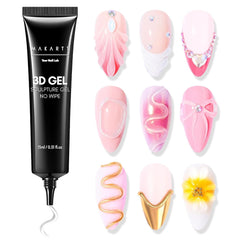 Makartt Gel 3D Nail Art – Gel de colle strass 15 g pour porte-clés à ongles, gel de sculpture d'ongles multifonctionnel pour la conception d'ongles à faire soi-même, sculpture d'ongles, modélisation d'ongles à la maison (transparent)