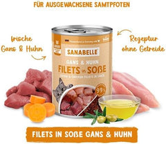 Sanabelle Gourmet Nourriture humide en pot avec oie et poulet | 6x380g | 2,28kg