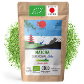 ORIGEENS BIO MATCHA CEREMONIAL GRADE "SHIKA" - Thé japonais biologique de Shizuoka - Matcha Latte/Usucha - Sachet de recharge 30g - Poudre de thé vert Matcha biologique de qualité cérémonielle