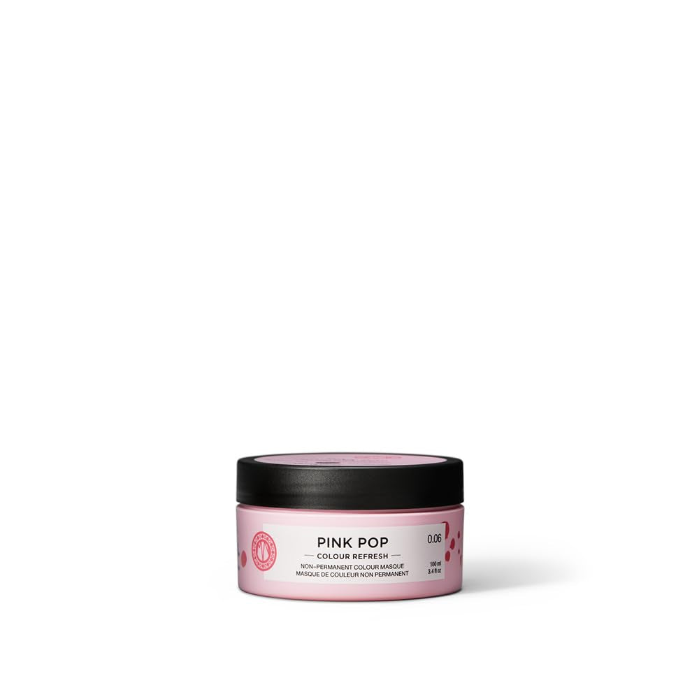 Maria Nila Color Refresh 300 ml - Une bombe colorée nourrissante contenant des pigments colorants temporaires qui rafraîchissent rapidement la couleur des cheveux. 100% végétalien. Sans sulfates et sans parabènes. Naty Shop Teinture pour cheveux Pink Pop