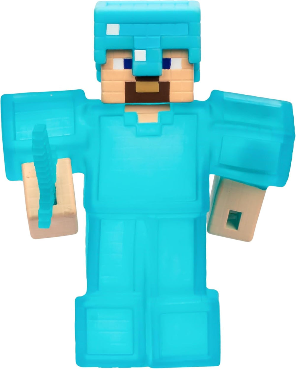 Heroes of Goo Jit Zu - Figurine Minecraft extensible - Steve avec armure et épée en diamant, remplissage Goo super extensible avec élément de diamant caché à l'intérieur, s'étend jusqu'à 3 figurines d'action de taille Naty Shop Steve