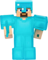 Heroes of Goo Jit Zu - figură Minecraft extensibilă - Steve cu armură și sabie de diamant, umplutură Goo super elastică cu element de diamant ascuns în interior, extensibilă până la trei ori dimensiunea Action figures Naty Shop Steve