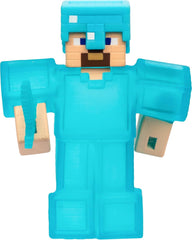 Heroes of Goo Jit Zu - Figurine Minecraft extensible - Steve avec armure et épée en diamant, remplissage Goo super extensible avec élément de diamant caché à l'intérieur, s'étend jusqu'à 3 figurines d'action de taille Naty Shop Steve