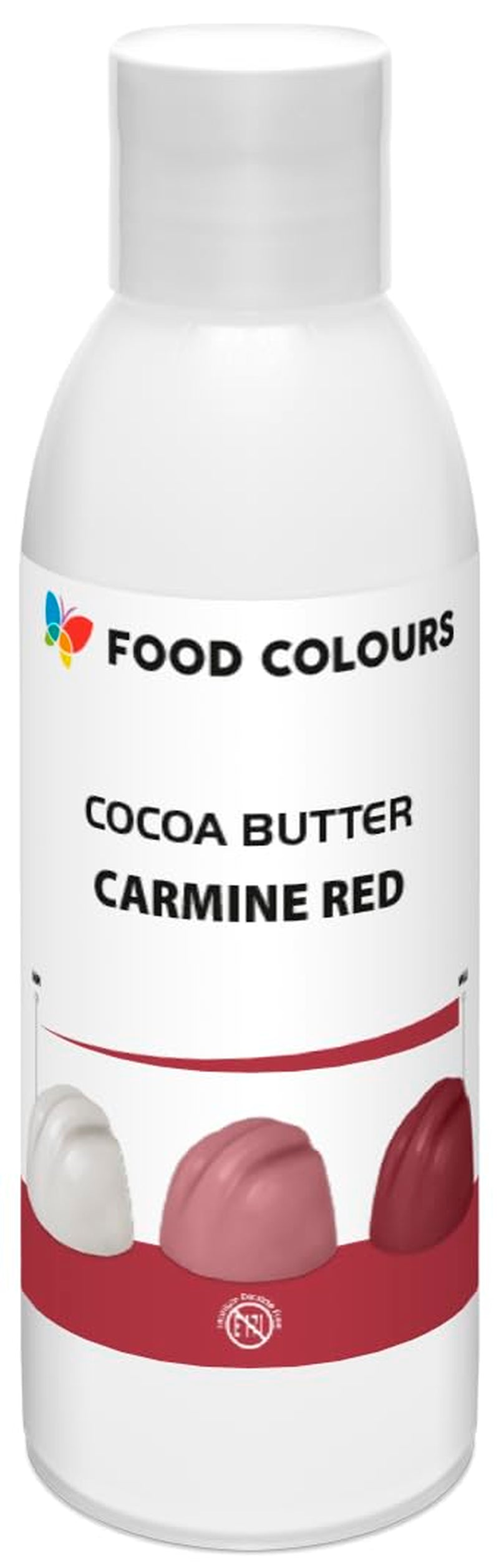 Colorant alimentaire Beurre de Cacao CARMIN ROUGE 100 G Colorant alimentaire à base de beurre de cacao pour chocolats, pralines, masses grasses et crèmes