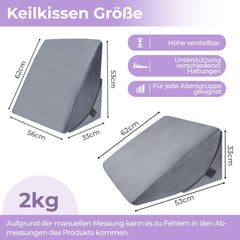 Oreiller en plumes réglable en mousse haute densité, oreiller de dos ergonomique pour lit et canapé, oreiller de lecture anti-reflux pour dormir, jouer, regarder la télévision (lourd)