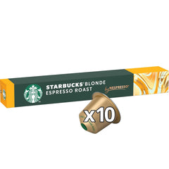 STARBUCKS Blonde Espresso Roast by Nespresso, Helle Röstung, Kaffeekapseln 10 x 10 (100 Kapseln)