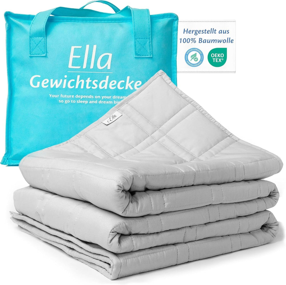 Couverture lestée 135X200 7Kg - Couverture thérapeutique anti-stress - Couverture lourde 100% coton - Couverture pour un sommeil profond et une meilleure récupération - Couverture lestée - pour hommes et femmes de 55-85Kg Lits et couvertures Beuche den Ella-Store 135X200 7.0 Kilogrammes