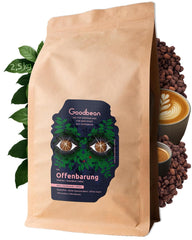 Révélation | Grains d'espresso - Doux et harmonieux | 2500g - 70% Arabica 30% Robusta | Pour machines à expresso, cappuccino et café automatiques | Grains entiers | Fraîchement frit avec des dattes frites