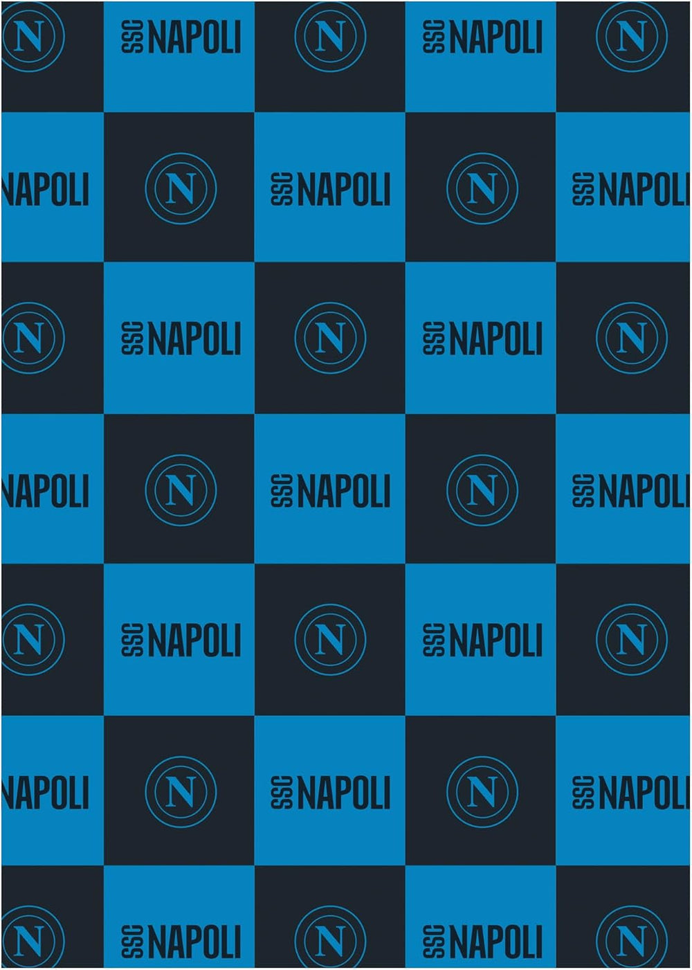 SSC Napoli, couverture douce avec logo, couverture chaude pour canapé et lit, taille 150 X 210 cm, toucher doux, bleu clair, produit officiel Hermet Beds and Blankets Bleu clair 150X210