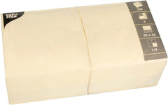 Serviettes, 3 épaisseurs 1/4 plis 33 cm x 33 cm crème Pour chaque fête et célébration. Quantité : 250 pièces