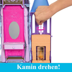 Mattel Disney Frozen - Maison de poupée Castle Arendelle (60 cm +) avec poupée Elsa, 4 aires de jeux et 15 meubles et accessoires Disney Frozen II, HLW61