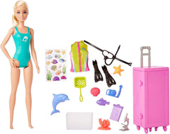 Barbie série You Can Be Anything, biologiste marin, 1x poupée aux cheveux blonds, maillot de bain, dauphin, accessoires, cadeau pour enfants, jouet à partir de 3 ans, HMH26