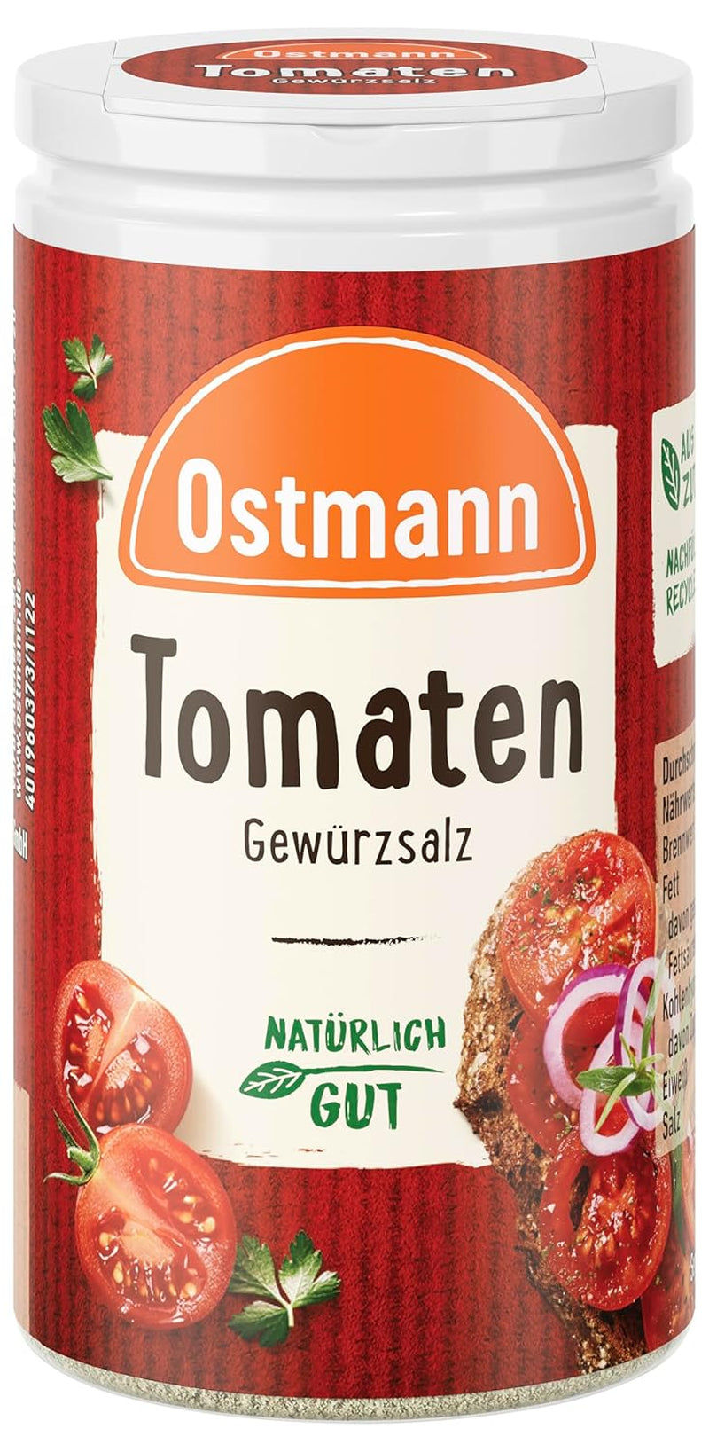 Ostmann Gewürze - Gewürzsalz aux tomates | Parfait pour assaisonner la salade de tomates et la bruschetta 60 g dans Der Streudose