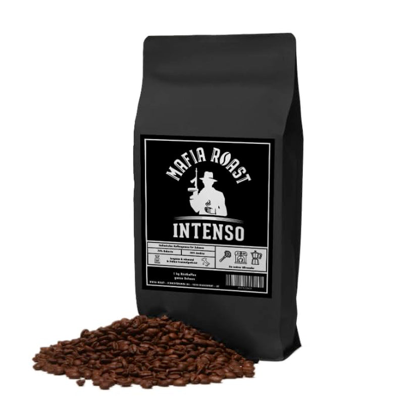 MAFIA ROAST® INTENSO - Espressobohnen typiquement italien - Mélange à 30% Arabica & 70% Robusta-Bohnen - schonend trommelgeröstet - besonders beliebt as intensivever Espresso - 1kg
