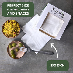 Les serviettes de cocktail en bambou Cheeky Panda | serviettes blanches 100 pièces serviettes en papier