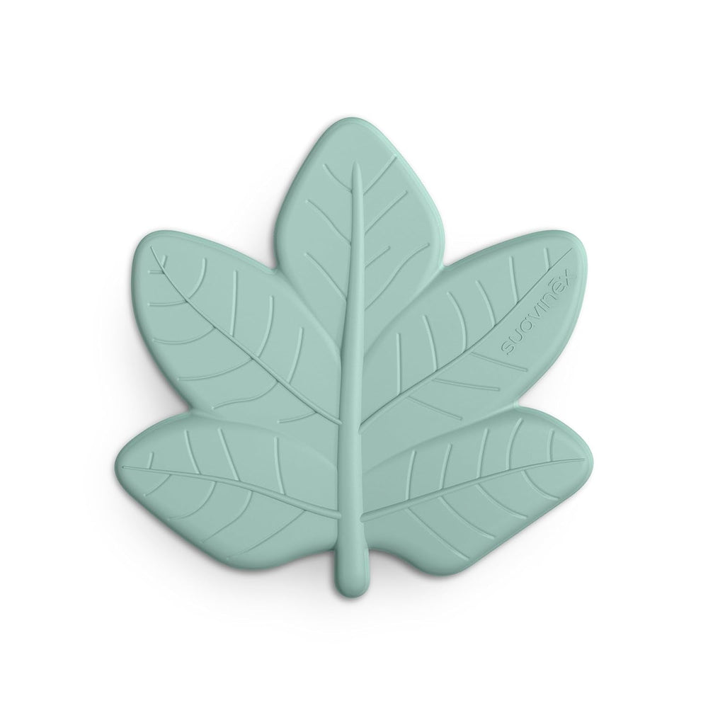 Suavinex, anneau de dentition monobloc en silicone. Doux, flexible, sûr. Apaise et apaise les gencives de bébé. Ergonomique, facile à saisir, texturé/relief. Design avec forêt, Poésie, Vert