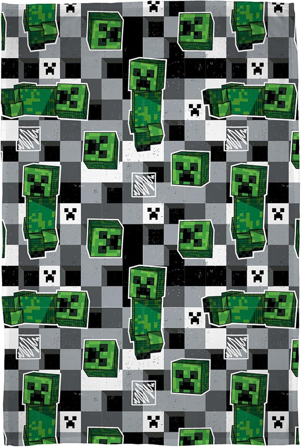 Character World Minecraft Couverture polaire officielle | Scribble Design Couverture Réversible 2 Côtés, Super Douce et Chaude Lits et Couvertures Besuche den Character World-Store Multicolore 150 X 100