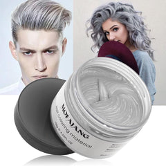 Coloration capillaire temporaire, ton de cheveux coiffant pour hommes femmes, pommade capillaire naturelle, cire de teinture capillaire pour fête, cosplay et Halloween, 4,23 oz (gris argenté) Naty Shop Hair Dye 2 gris argenté