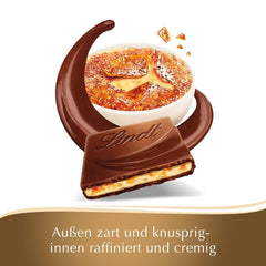 Lindt Schokolade Creation Crème Brûlée Tafel | Crème Brûlée Füllung Mit Knusprigem Karamell, Umhüllt Von Feinster Vollmilch-Schokolade | Tasse de chocolat | Schokoladengeschenk, 150G Naty Shop