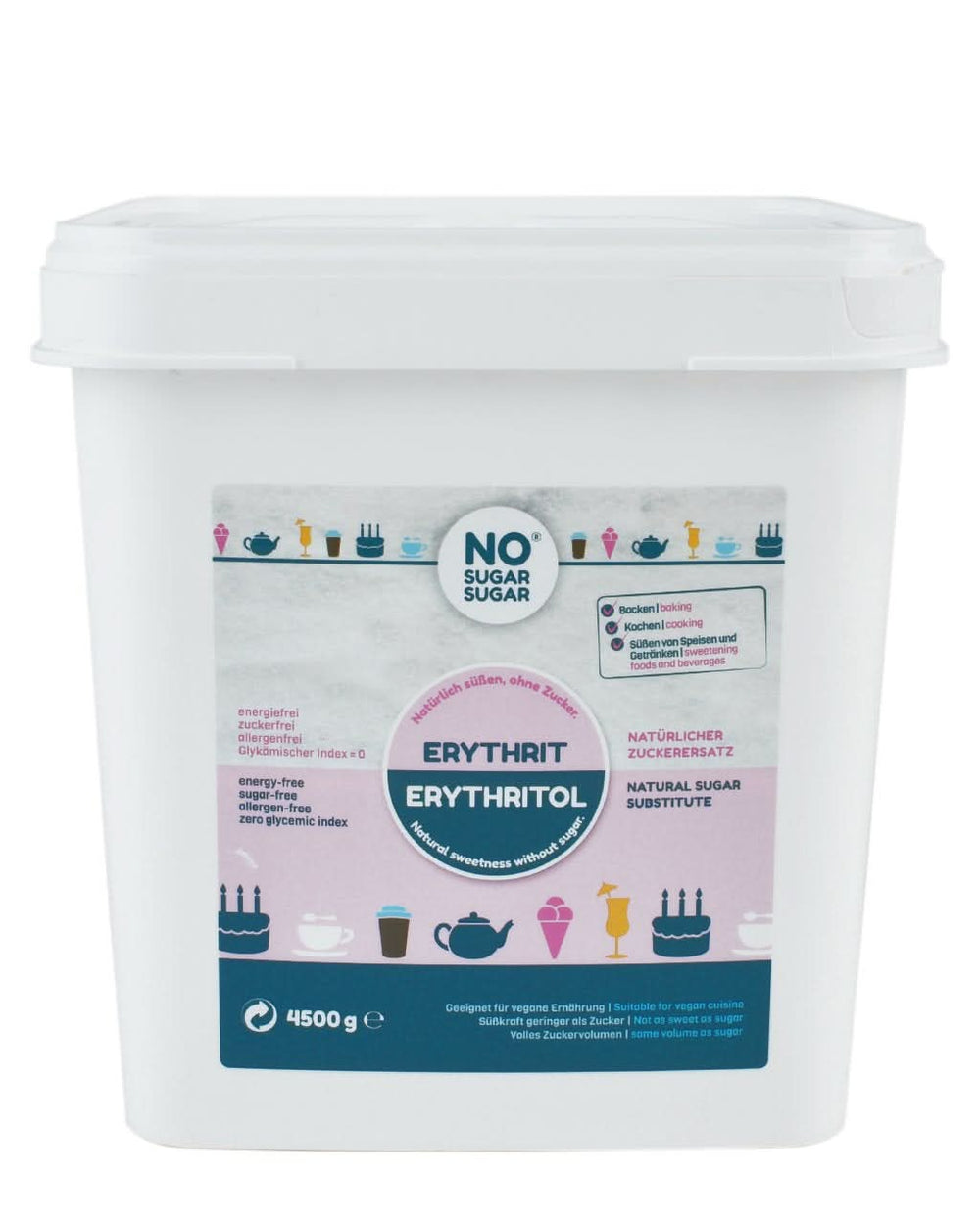 Sans Sucre, Érythritol naturel sans calories, utilisable comme substitut du sucre, 4,5 Kg Édulcorants Naty Shop 4,5 Kg