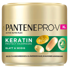 Pantene Pro-V Smooth & Silky Keratin Protect Hair Mask 500 ml pour cheveux bouclés et secs, Jusqu'à 72 heures de cheveux lisses et brillants en une seule application, Avec formule Pro-V et Masque capillaire actif Nutri-Plex Naty Shop Masque capillaire (500 ml)